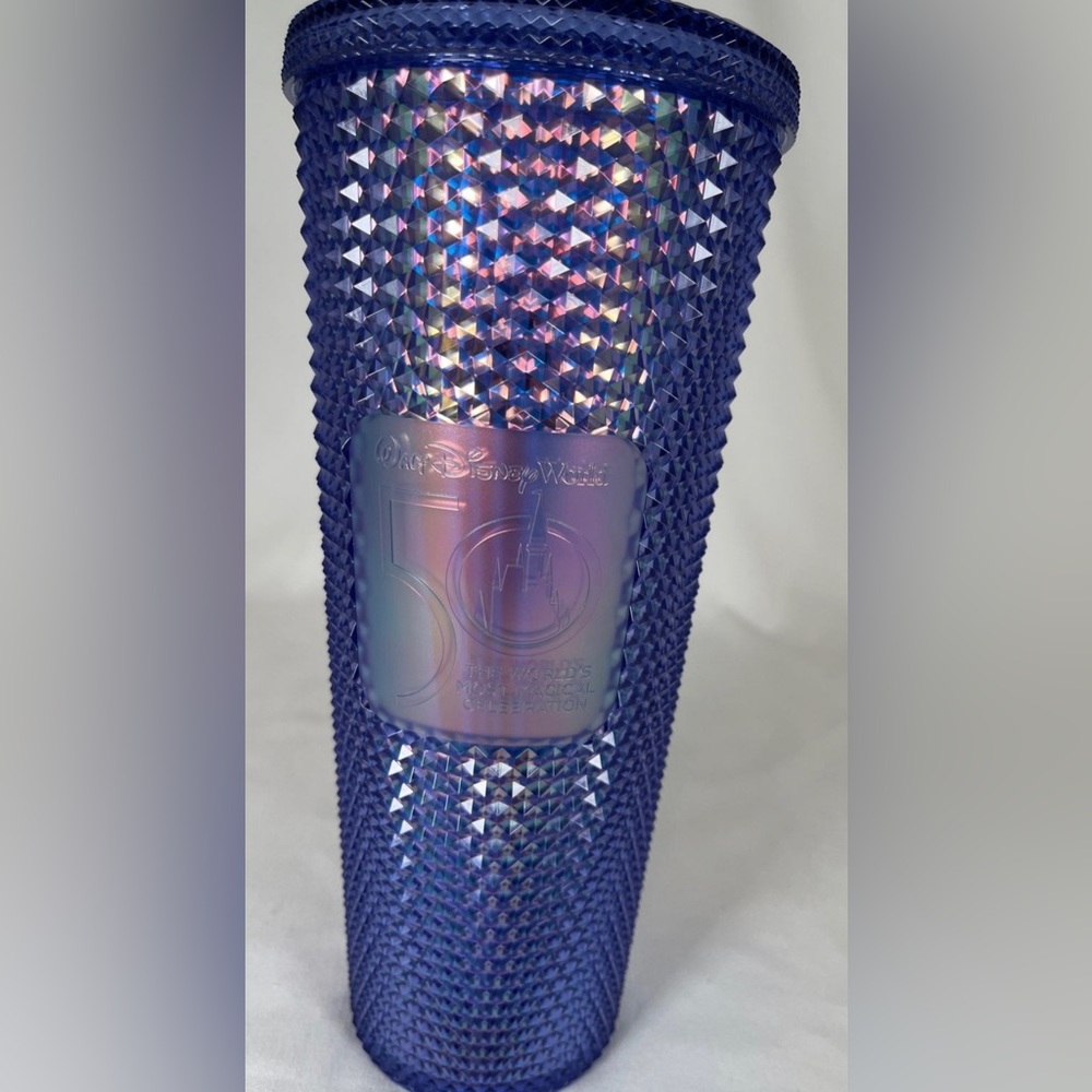 Disney Parks Starbucks 50th Anniversary Blue Geometric Tumbler Studded Cup NWT